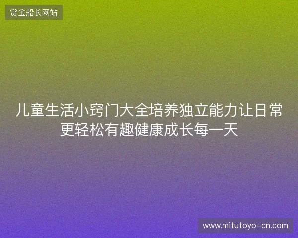 儿童生活小窍门大全培养独立能力让日常更轻松有趣健康成长每一天 儿童生活小窍门大全培养独立能力让日常更轻松有趣健康成长每一天